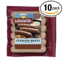 Johnsonville Stadium Style Smoked Brat - 6 per pack - 10 packs per case.