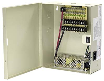 12V DC 9ch 10 Amps Power Supply Box for CCTV Security Cameras, Fused, UL LISTED