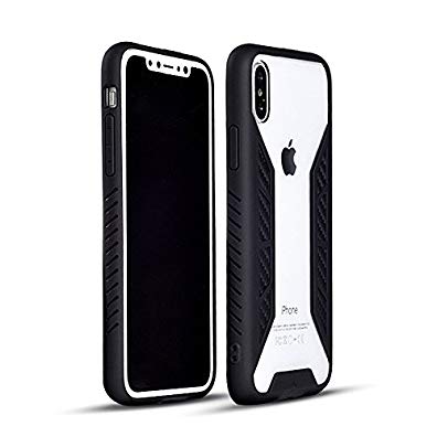 SIXRARI For IPhone X Case, Clear Acrylic Scratch Resistant Transparent Back Protective Cover With TPU Shock Bumper Skidproof Cases For IPhone 10 (Black)
