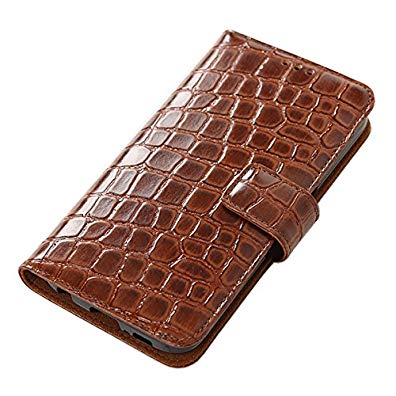 Samsung Galaxy S7 Edge Case Genuine Leather Wallet Case S7 Edge (Croco Camel)