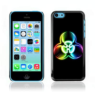 CelebrityCase Polycarbonate Hard Back Case Cover for Apple iPhone 5C ( Biohazard Rainbow Sign )