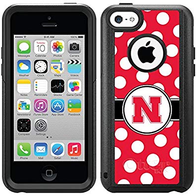 Coveroo Commuter Series Cell Phone Case for iPhone 5c - Retail Packaging - Nebraska Polka Dots