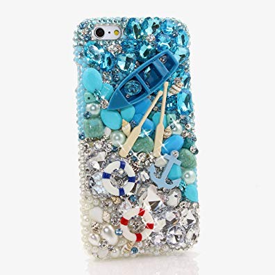 Galaxy S8 Case, [Premium Handmade Quality] Bling Genuine Crystals Protective Case Cover for Samsung Galaxy S8 [by Luxaddiction] PADDLE AWAY DESIGN
