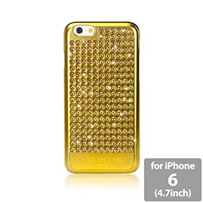 Bling My Thing Gold Case in Extravaganza Design with Swarovski Elements for iPhone 6 4.7-Inch - Retail Packaging - Metallic Gold/Light Topaz