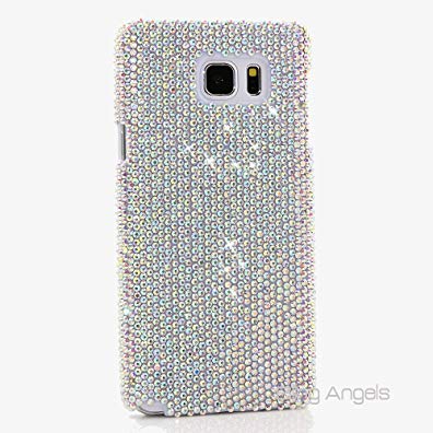 NOTE 5 Case, BlingAngels Premium Quality Luxury Bling Case Cover Crystals Diamond Sparkle jeweled AB Clear Design Back Snap-on Hard Case for Samsung NOTE 5 (Authentic AB Clear Crystals Design)