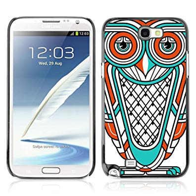 CelebrityCase Polycarbonate Hard Back Case Cover for Samsung Galaxy Note 2 II ( Retro Owl Drawing )