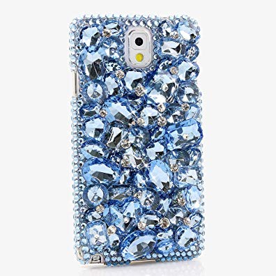 Bling iPhone SE Case, LUXADDICTION® [Premium Handmade Quality] Luxury Crystals Rhinestone [Blue Stones and Crystals] Protective Diamond Sparkle Cover (BLUE STONES DESIGN)
