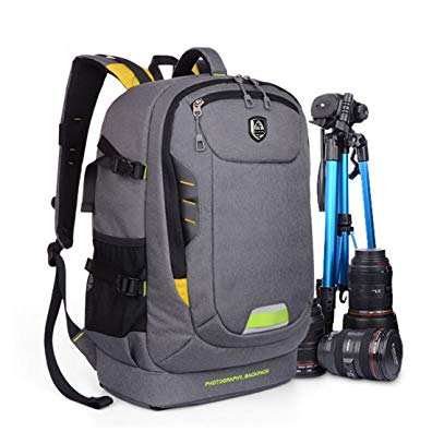 Abonnyc Dslr SLR Camera Backpack Rucksack Bag Case Shockproof Waterproof for Canon Nikon Sony Panasonic Olympus Pentax and Accessories,Grey