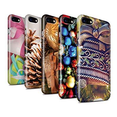 STUFF4 Gloss Hard Back Snap-On Phone Case for Apple iPhone 8 / Pack 5pcs / Christmas Photo Collection