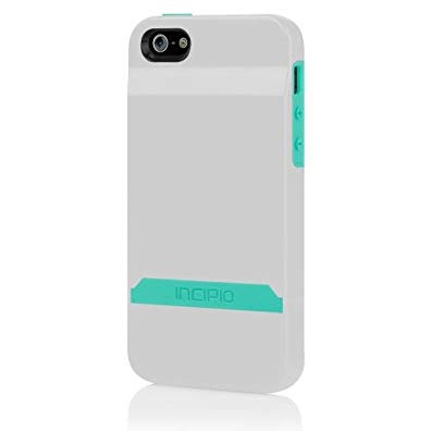 Incipio IPH-847 Stashback for iPhone 5-1 Pack - Retail Packaging - White/Turqoise