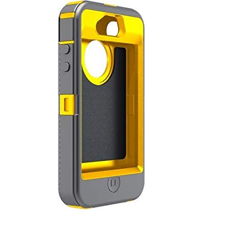 Otterbox Defender Series Hybrid Case & Holster for iPhone 4 & 4S - Retail Packaging - Sun Yellow/Gunmetal Grey