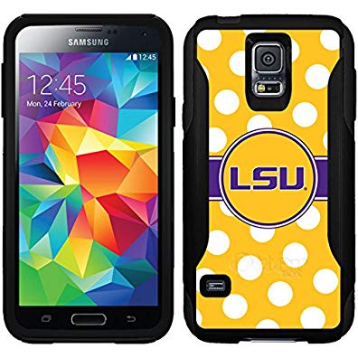 Coveroo Commuter Series Cell Phone Case for Samsung Galaxy S5 - Retail Packaging - LSU Polka Dots