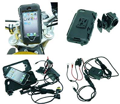 PRO Waterproof Tough Case Motorcycle 'Direct to Battery' / Hard-Wire Powered Handlebar Mount for Apple iPhone 5, 5S