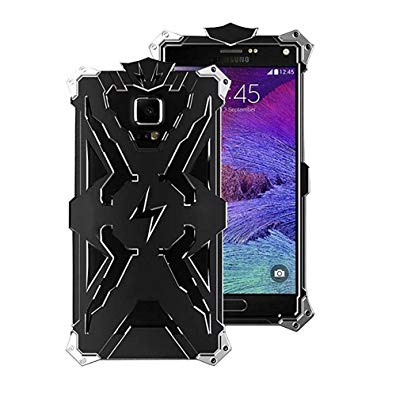 Galaxy Note 4 Case, Note 4 Case, TabPow [Warrior Series] Aluminum CNC Shockproof Hard Case [Lightning Flash Transformer Case] [Screws & Screw driver Included] For Samsung Galaxy Note 4 (Black)