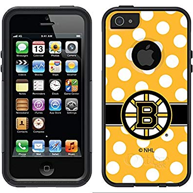 Coveroo Commuter Series Cell Phone Case for iPhone 5/5S - Boston Bruins Polka Dots
