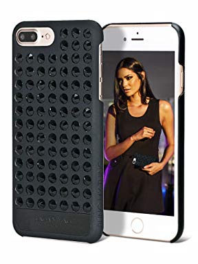 iPhone 8 Plus & 7 Plus Case | Bling My Thing Soft Anti-slip Scratch Resistant Slim Clip-on Cover w/ Swarovski Crystals - Jet | Exclusive Retail Packaging