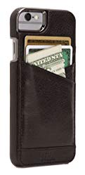Sena Lugano Wallet, Leather wallet snap on case for iPhone 7 & iPhone 6/6s - Black