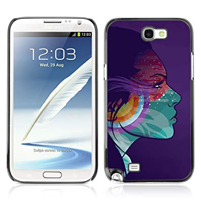 CelebrityCase Polycarbonate Hard Back Case Cover for Samsung Galaxy Note 2 II ( Colors & Girl )