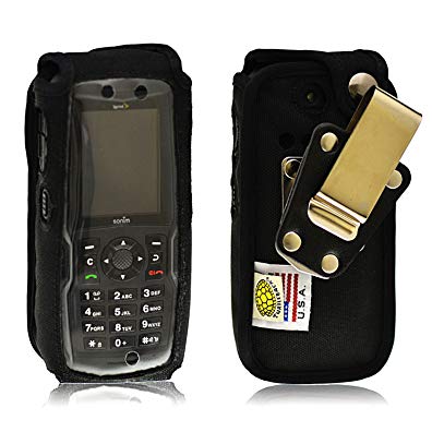 Turtleback Fitted Case made for Sonim Strike XP3410 IS Phone Black Leather Rotating Removable Belt Clip Made in USA