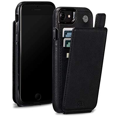 Sena WalletSkin, Durable Quality Leather bifold wallet case for iPhone 8 & 7 - Black