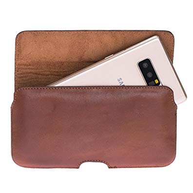 Burkley Case Leather Magnetic Belt Clip Holster for Apple iPhone 8 Plus / 7 Plus/Note 8 | Hand-wrapped in Premium Turkish Leather (Burnished Tan)