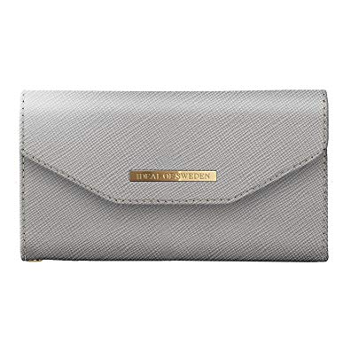iDeal Of Sweden Mayfair Clutch Wallet in Light Grey Design for iPhone 8/7/6/6s Plus - Detachable Strap & Magnetic Phone Case w/ Card Slots