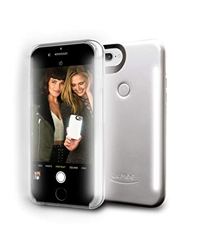 Lumee Duo for iPhone 8 Plus, The Original and Authentic Patent Protected Selfie Case - Ice Grey